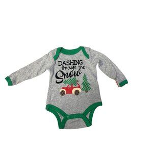 Holiday  Onesie "Dashing Through The Snow"- Long Sleeve (6/9M)